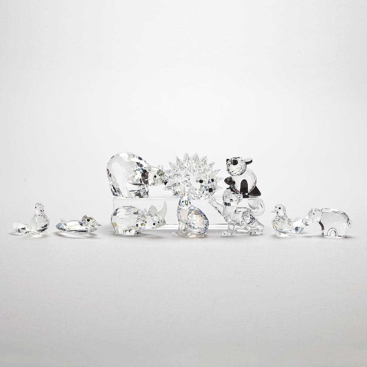 Ten Swarovski Crystal Animals, late 20th/early 21st century