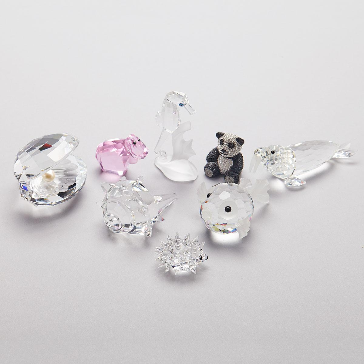 Eight Swarovski Crystal Animals, late 20th/early 21st century