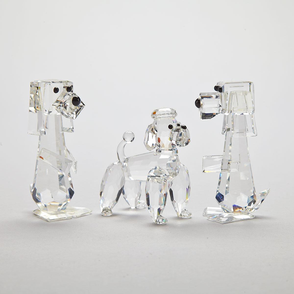 Ten Swarovski Crystal Dogs, late 20th/early 21st century