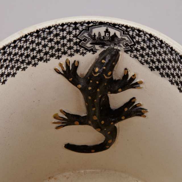 Staffordshire Black Transfer Printed Two-Handled Cup, mid-19th century
