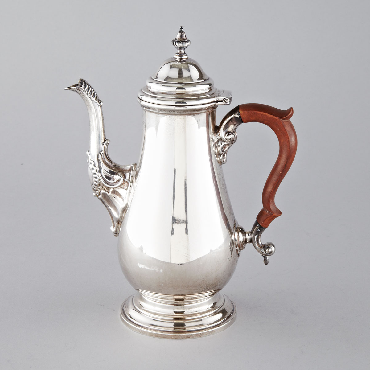 Canadian Silver George II Style Coffee Pot, Henry Birks & Sons, Montreal, Que., 1968