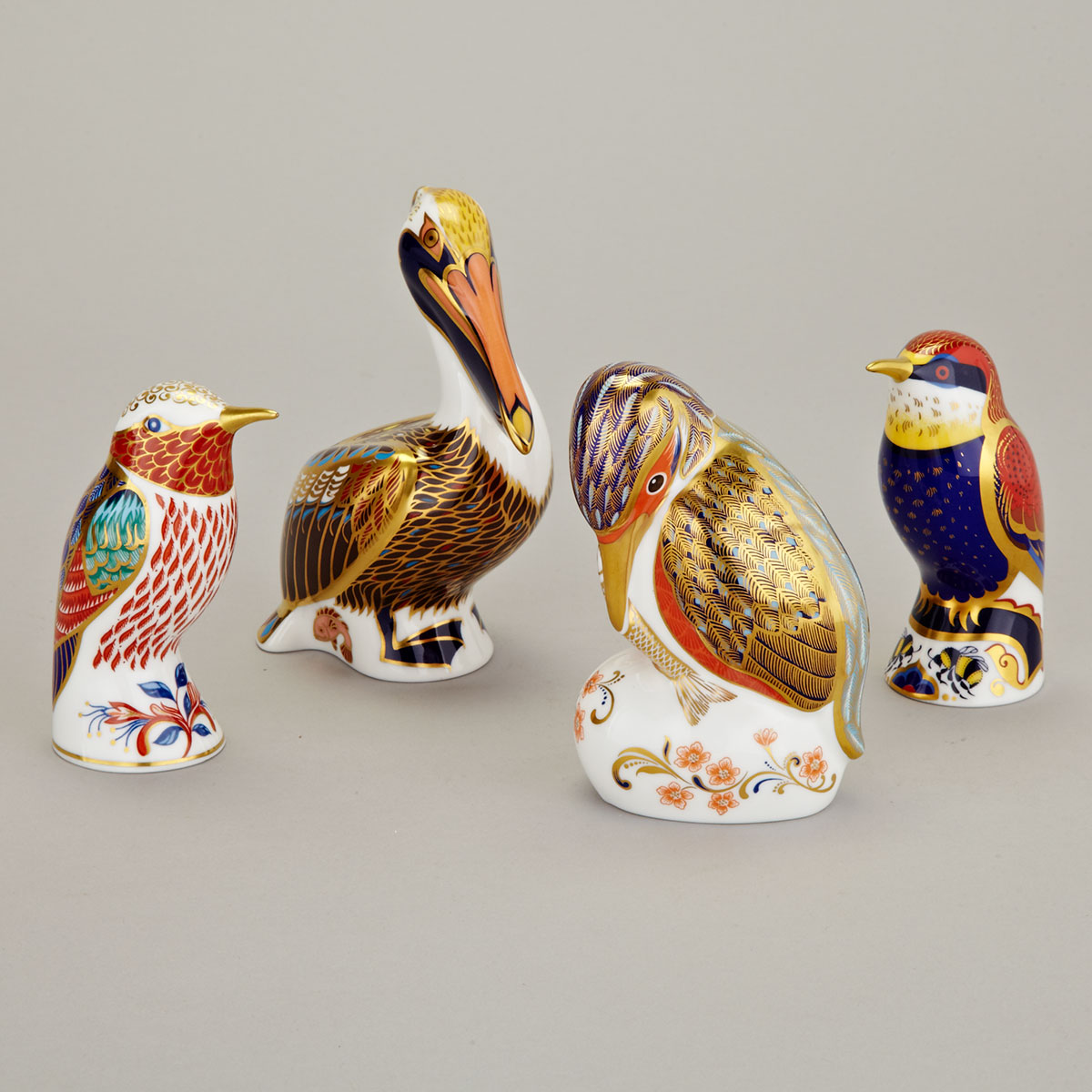 Four Royal Crown Derby Birds, 20th century