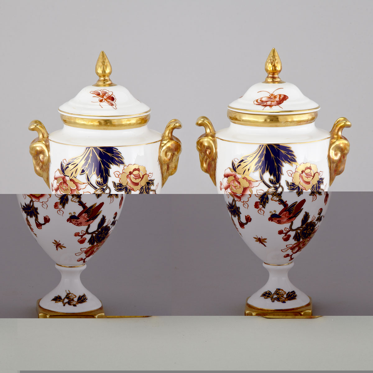 Pair of Coalport ‘Hong Kong’ Pattern Covered Vases, 20th century