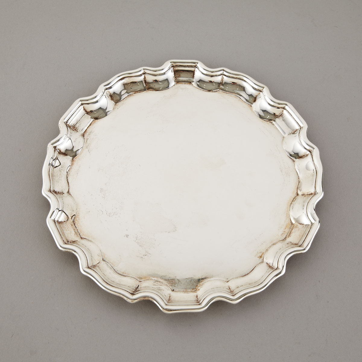 Canadian Silver Chippendale Style Small Waiter, Henry Birks & Sons, Montreal, Que., 1968