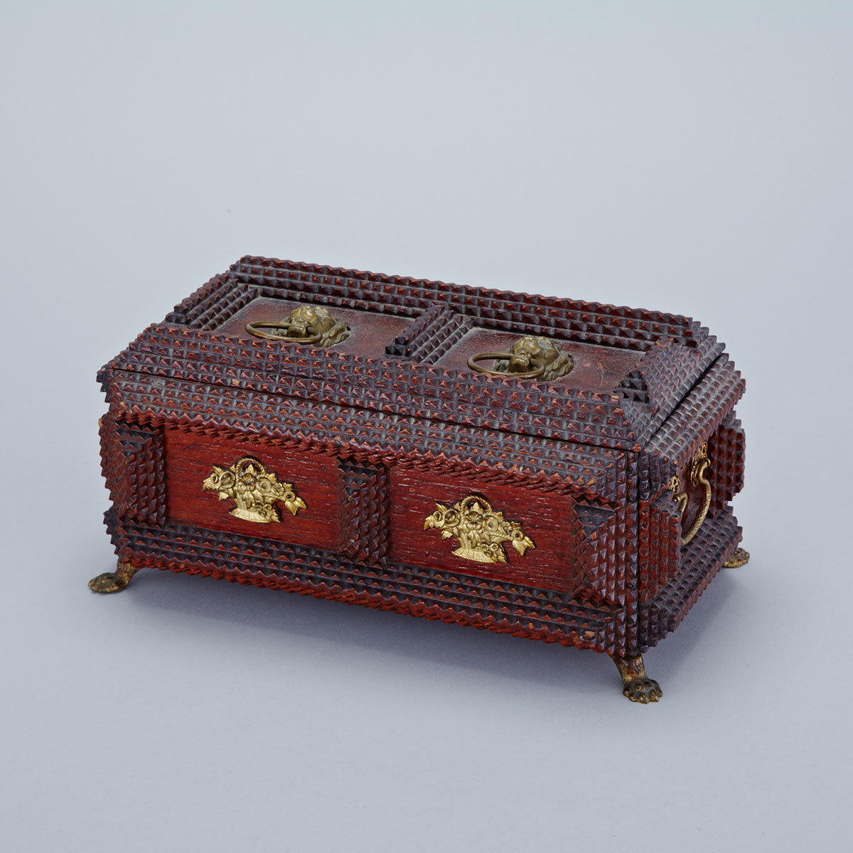 Chip Carved ‘Tramp Art’  Box, 19th century
