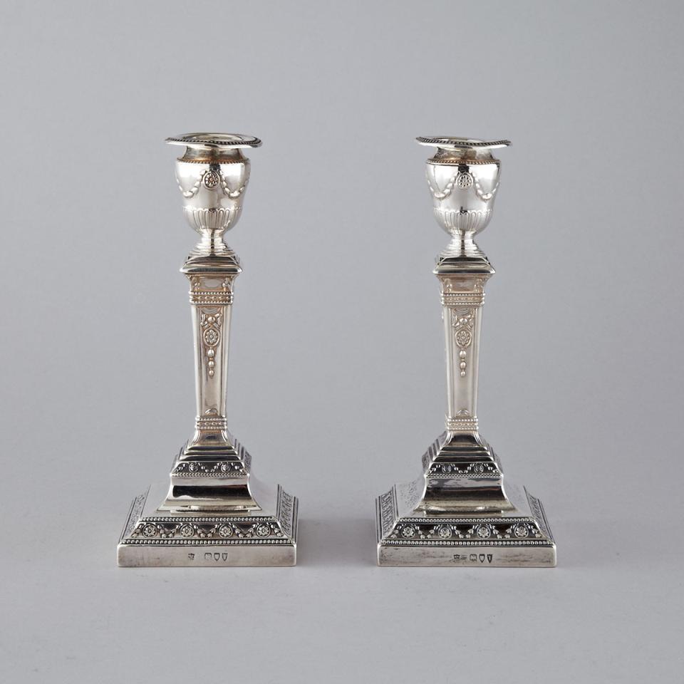 Pair of Victorian Silver Table Candlesticks, Henry Wilkinson & Co., London, 1894