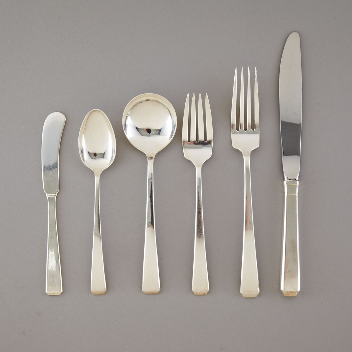 American Silver ‘Craftsman’ Pattern Flatware, Towle Silversmiths, Newburyport, Mass., 20th century