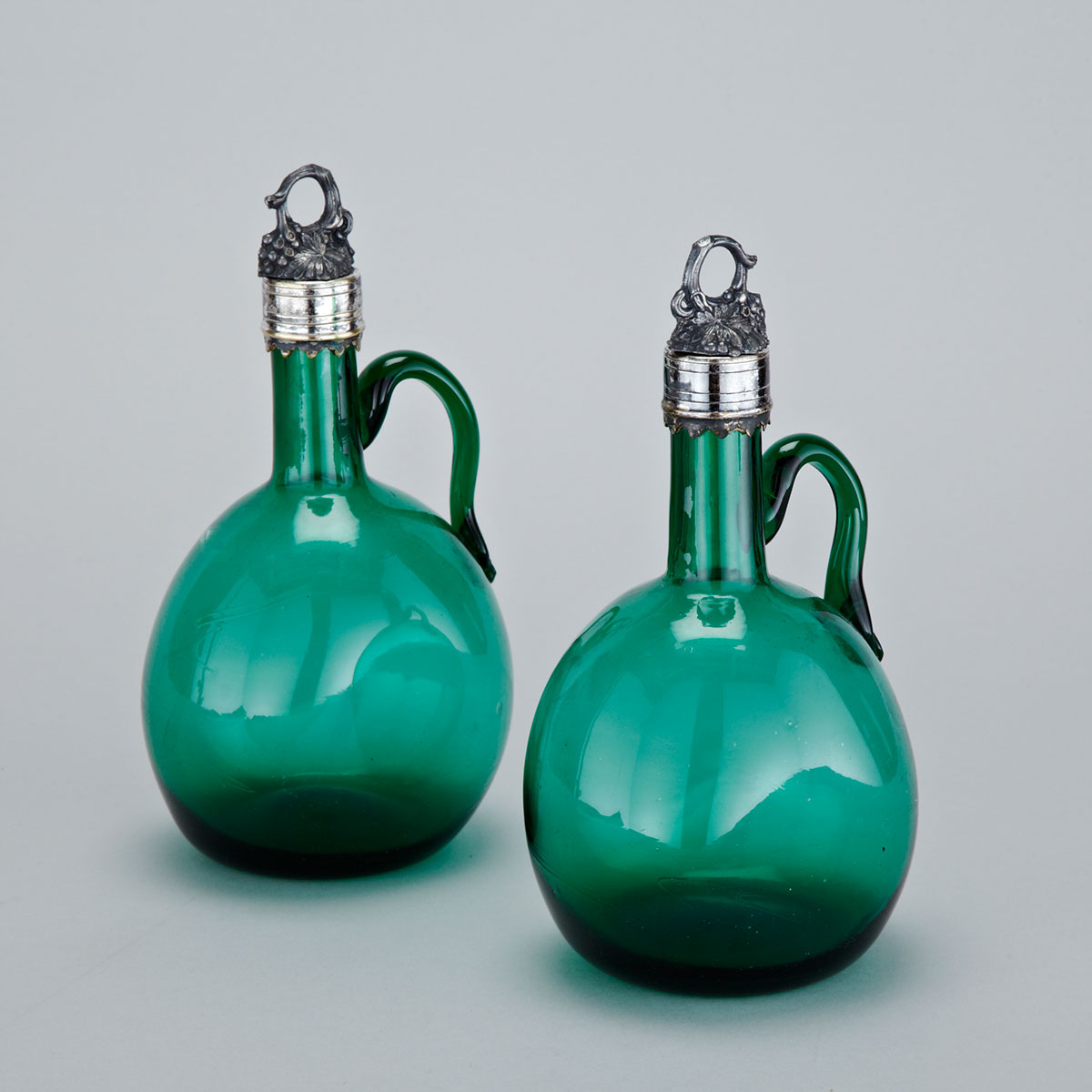 Pair of Bristol Green Glass Decanters, early 19th century