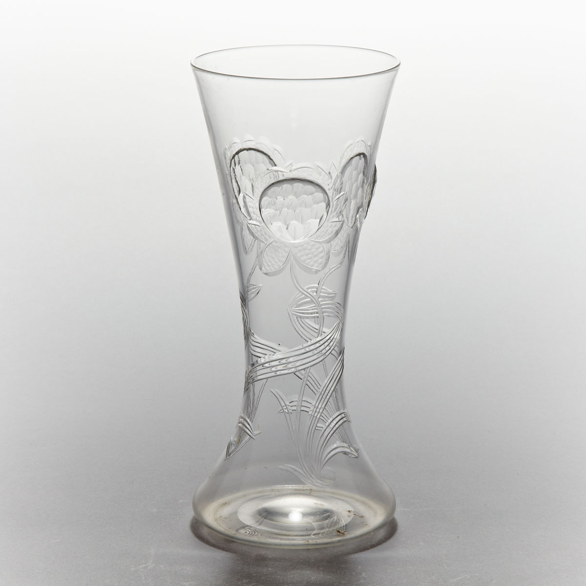 Art Nouveau ‘Rock Crystal’ Cut Glass Vase, probably English, c.1900-10