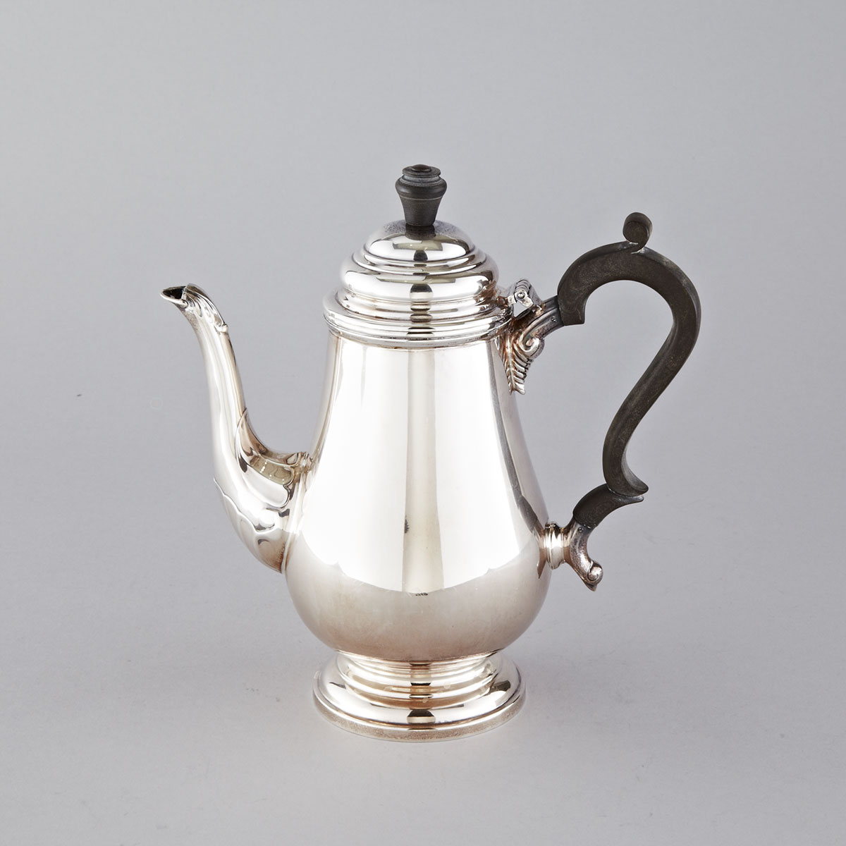 English Silver Plain Baluster Coffee Pot, Cooper Bros. & Sons., Sheffield, 1924