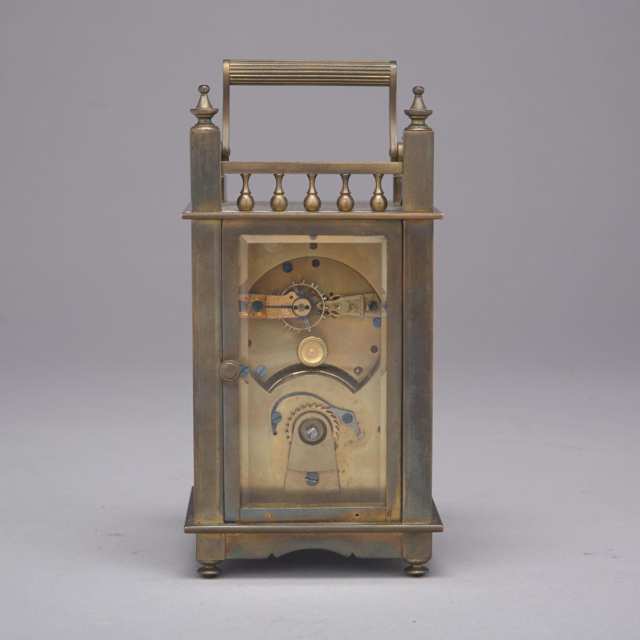 Boston Clock Company Gilt Brass Carriage Timepiece, c.1890