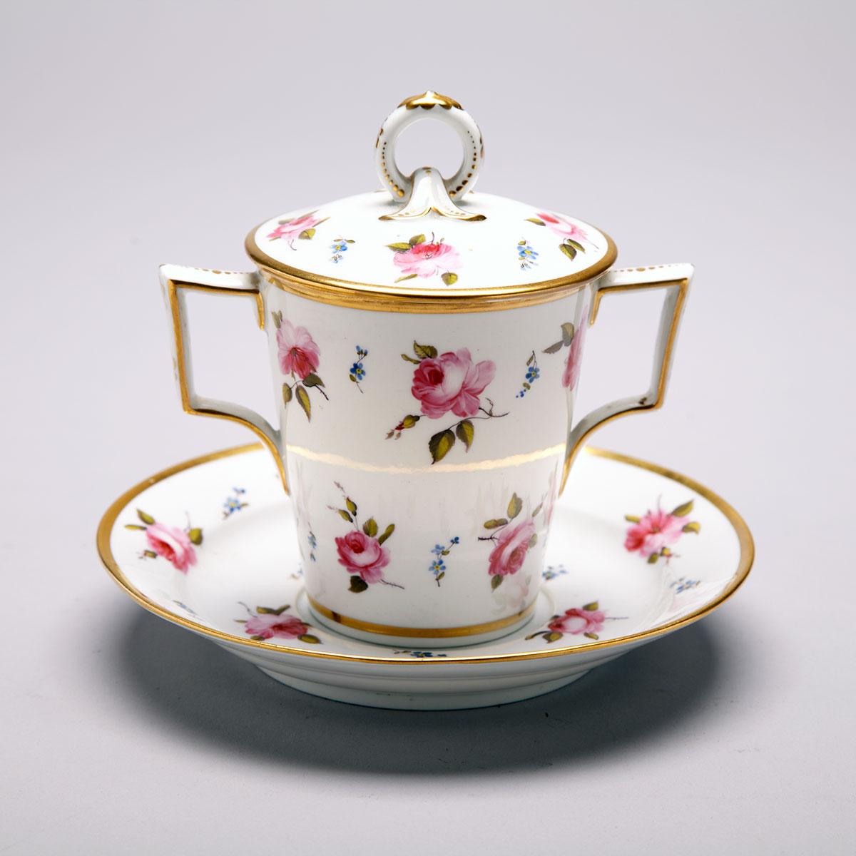 Barr, Flight & Barr Worcester Chocolate Cup with Cover and Stand, c.1810