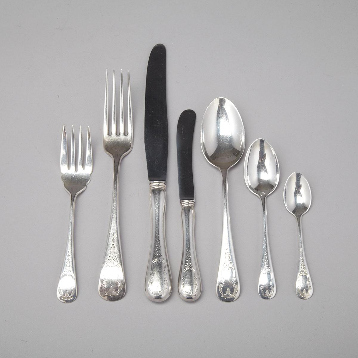 Canadian Silver ‘Brentwood’ Pattern Flatware Service, Henry Birks & Sons, Montreal, Que., 20th century