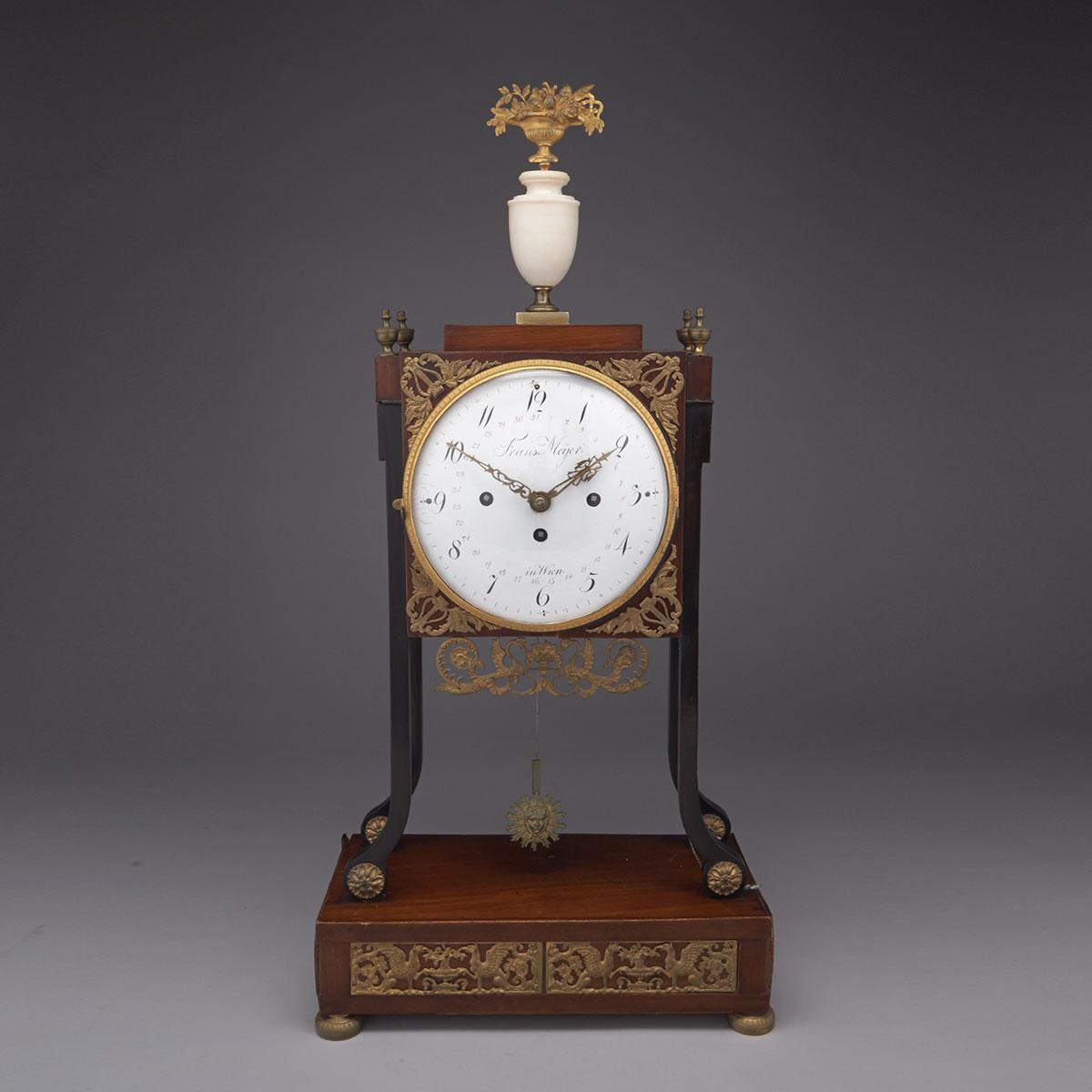 Viennese Grande Sonnerie Quarter Repeating Mantel Clock, early 19th century