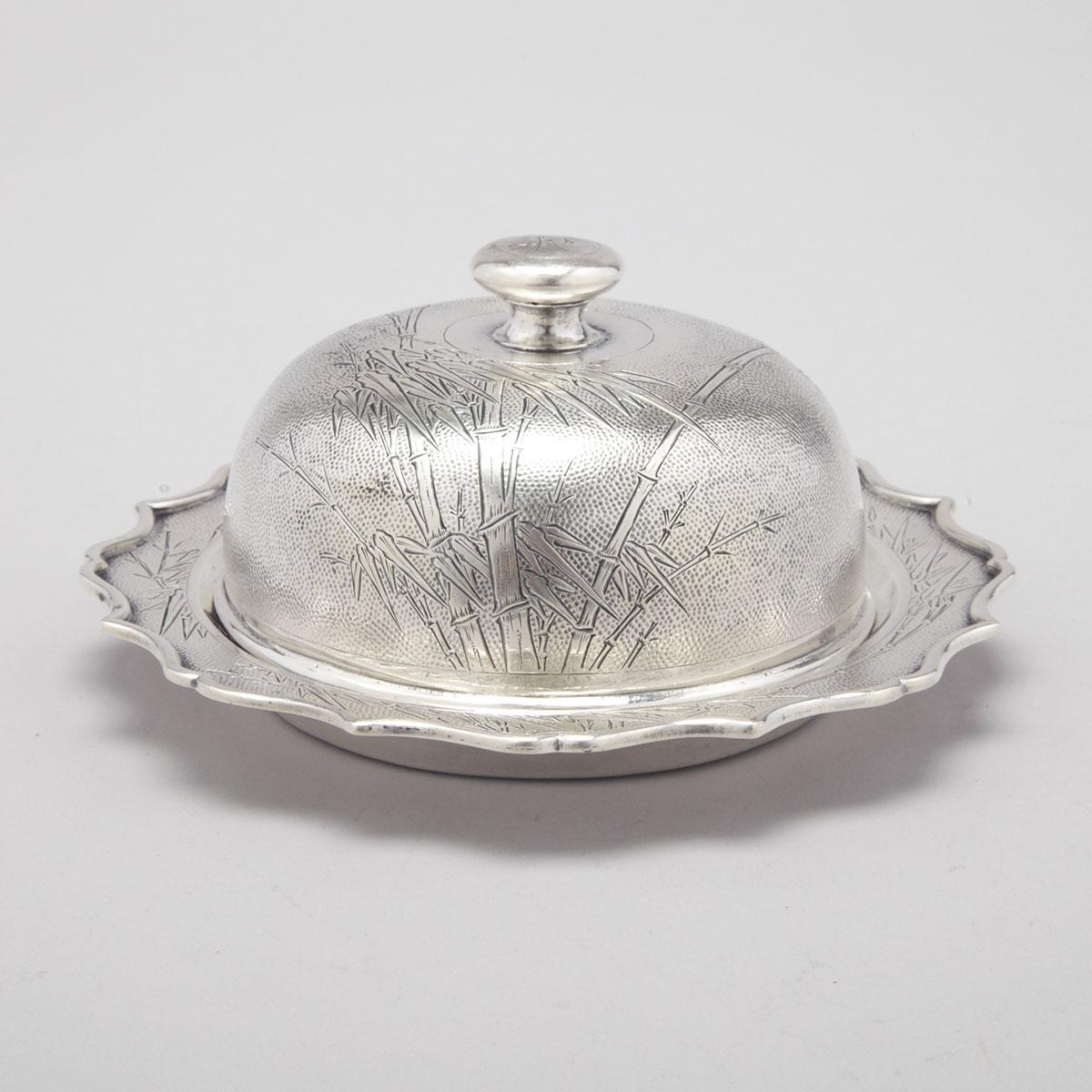 Chinese Silver Covered Butter Dish, early 20th century