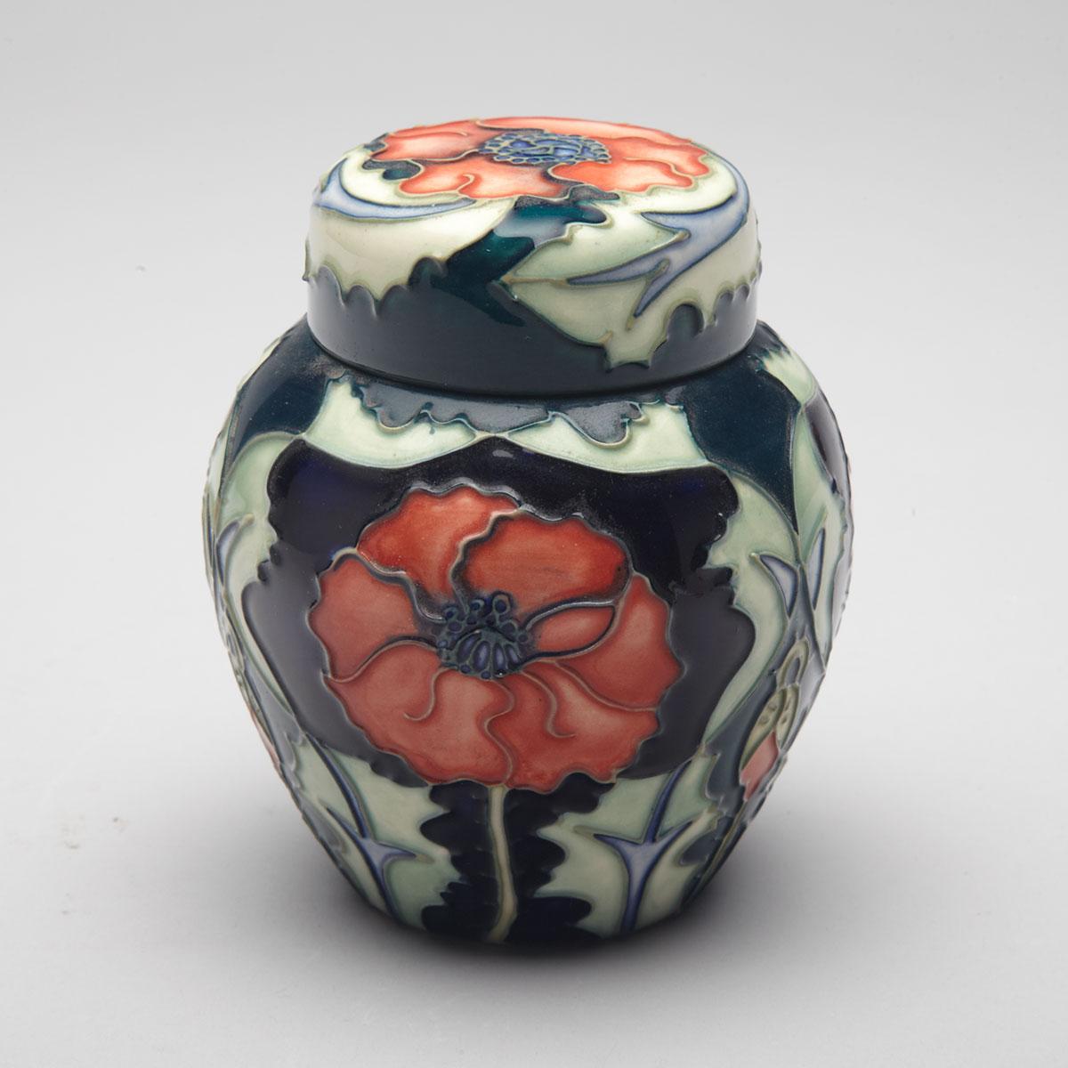 Moorcroft Poppy Ginger Jar and Cover, 1996