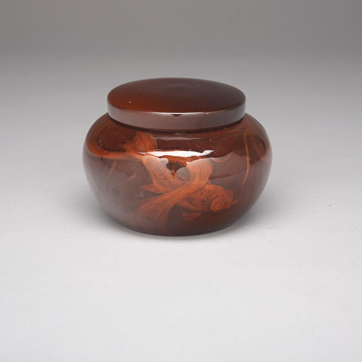 Rookwood Standard Glaze Covered Jar, Fred Rothenbusch, 1899