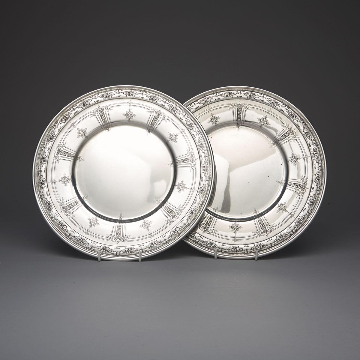 Pair of American Silver ‘Seville’ Service Plates, Towle Silversmiths, Newburyport, Mass., 20th century