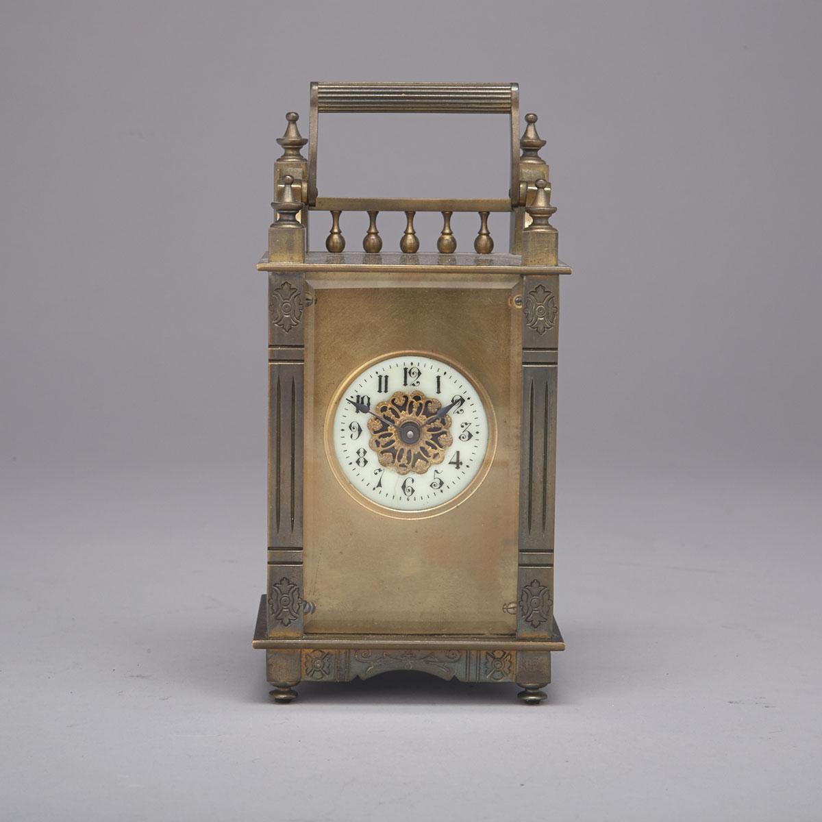 Boston Clock Company Gilt Brass Carriage Timepiece, c.1890