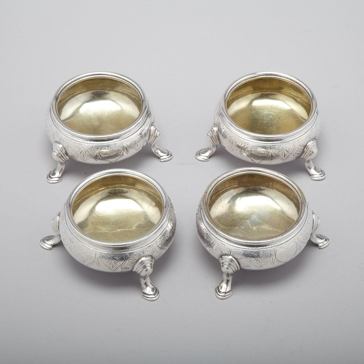 Four Victorian Silver Salt Cellars, William Moulson, London, 1858