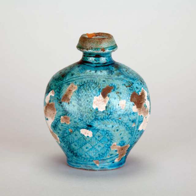 Kashan Turquoise Glazed Jar, 12th/13th Century