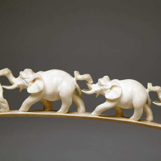 Ivory Carved Elephant Parade