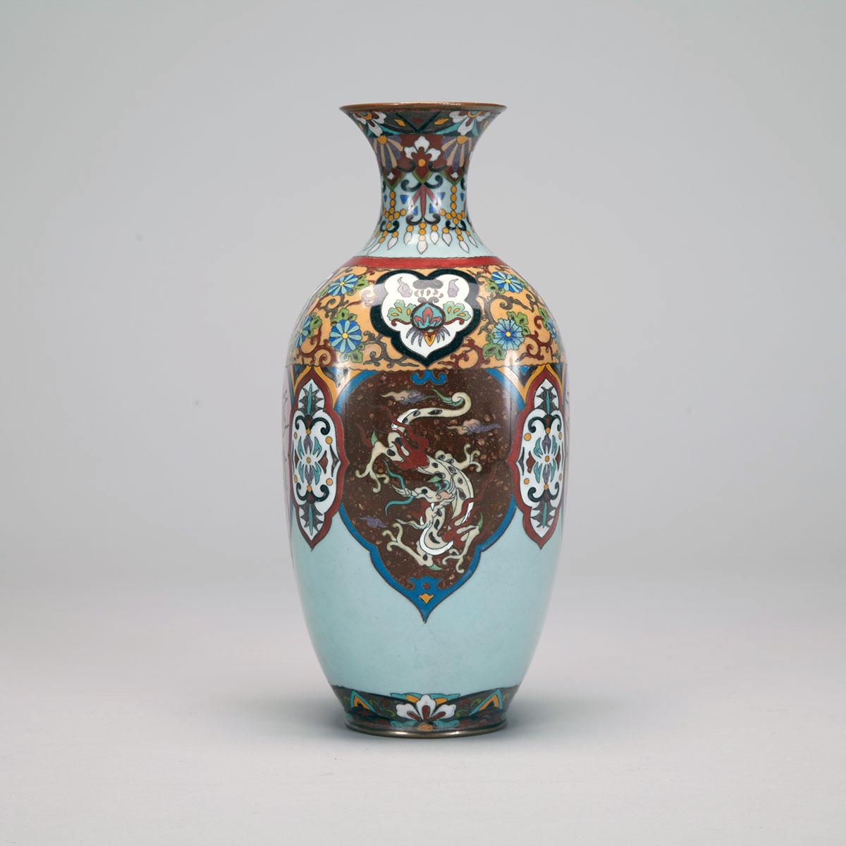 Cloisonne Enamel Cabinet Vase, Meiji Period Circa 1910