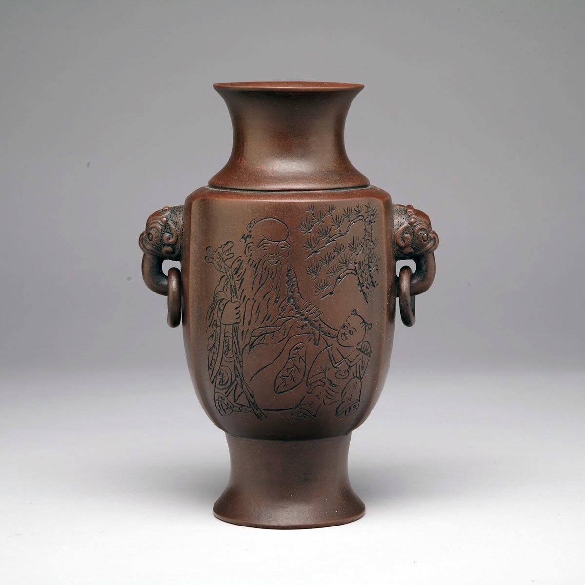 Stoneware Ring-Handle Vase