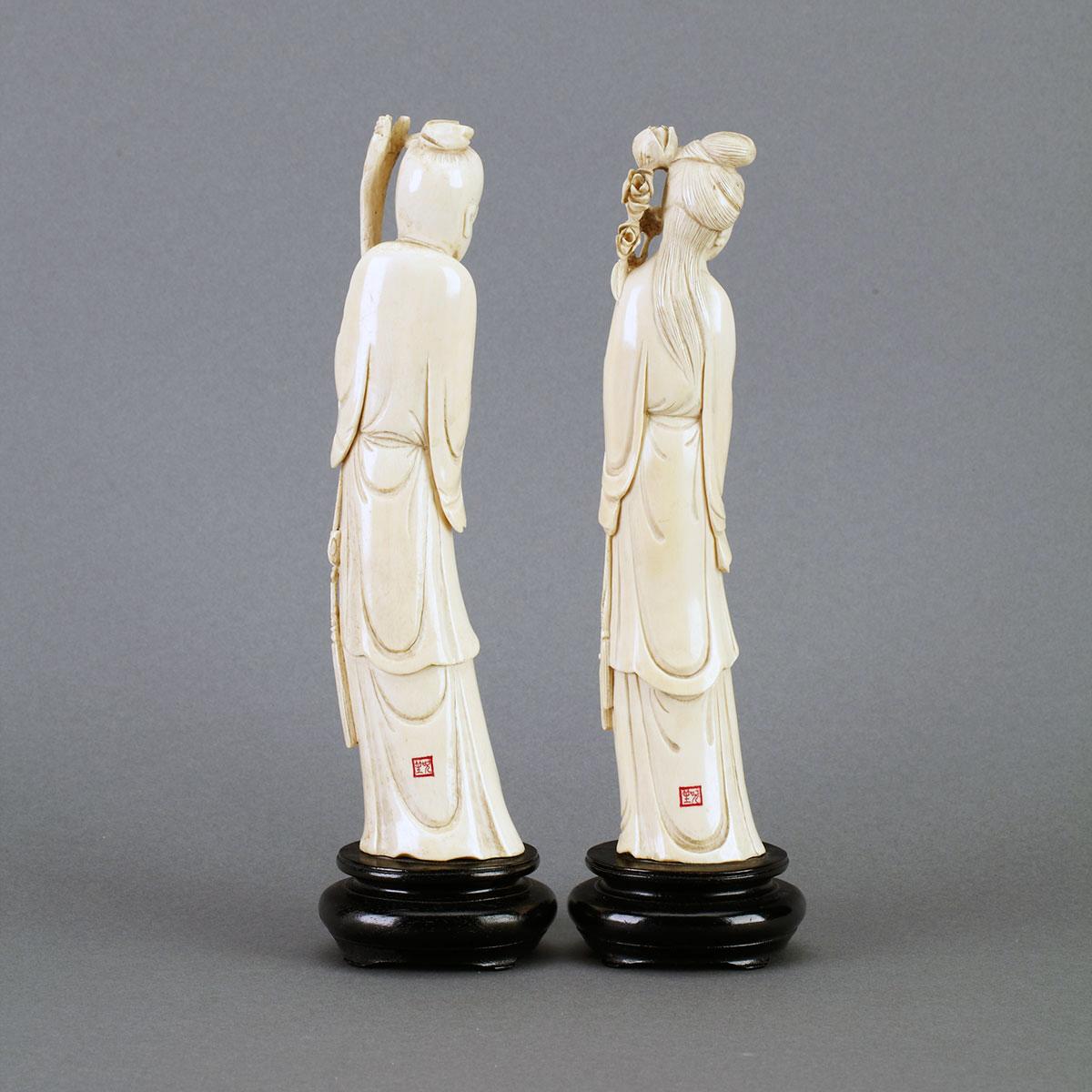 Two Ivory Carved Figures