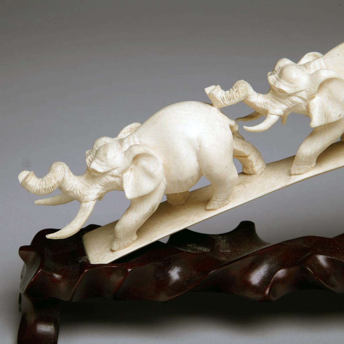 Ivory Carved Elephant Parade