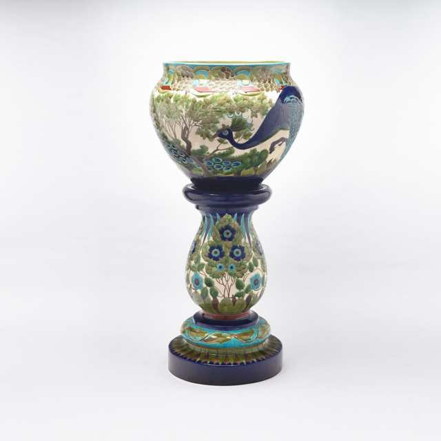 Burmantofts Faience Large Jardiniere and Stand, c.1900
