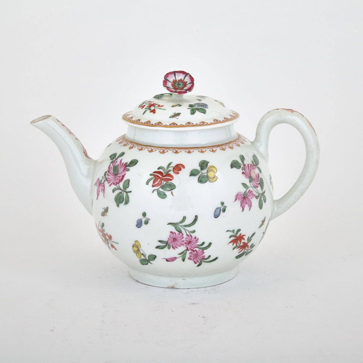 Worcester Globular Teapot, c.1770