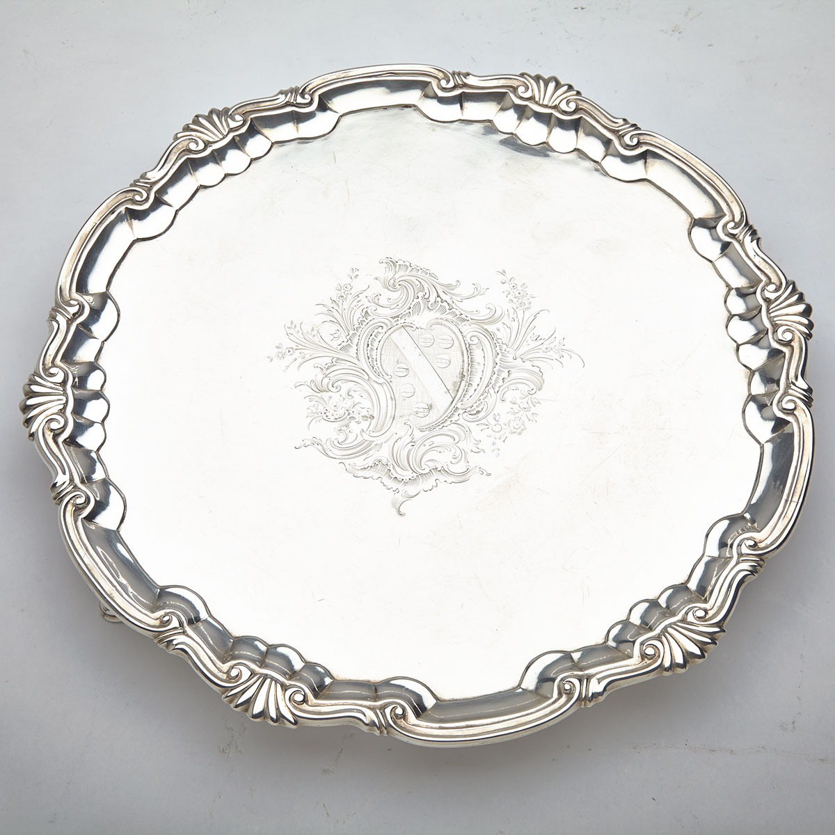 George II Silver Circular Salver, William Peaston, London, 1746
