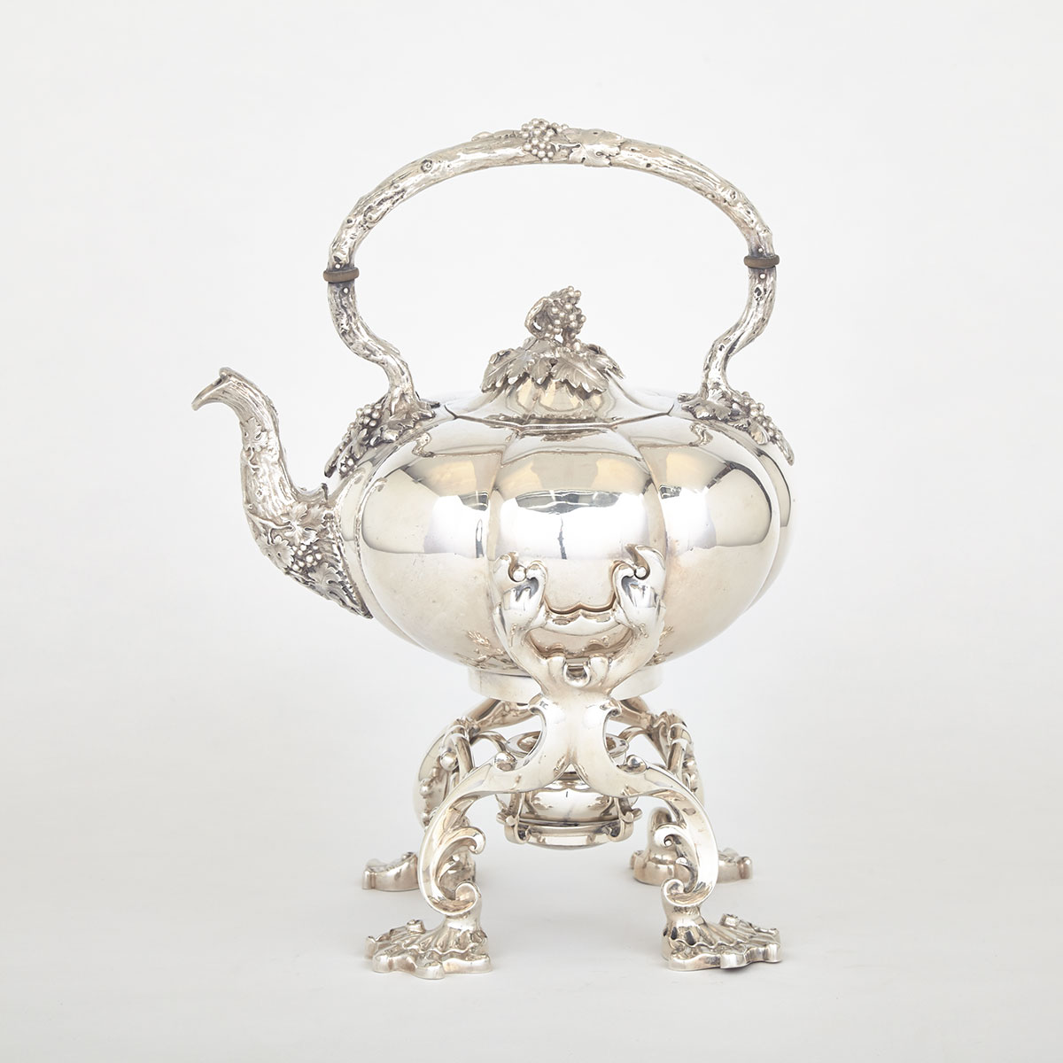 William IV Silver Kettle on Lampstand, Paul Storr, London, 1835