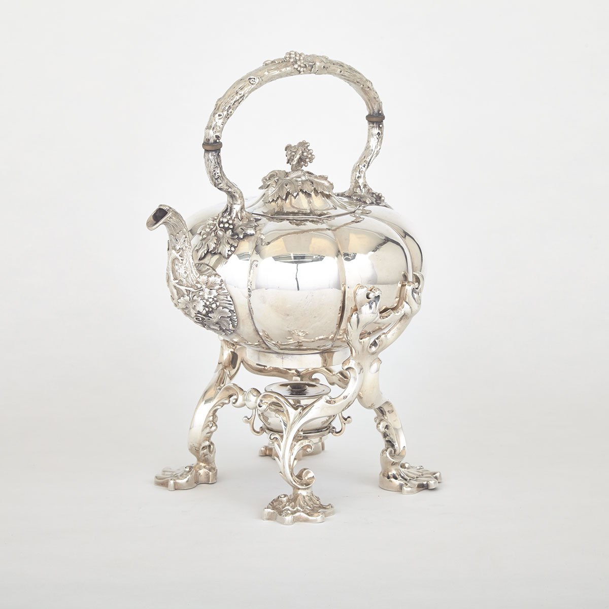 William IV Silver Kettle on Lampstand, Paul Storr, London, 1835