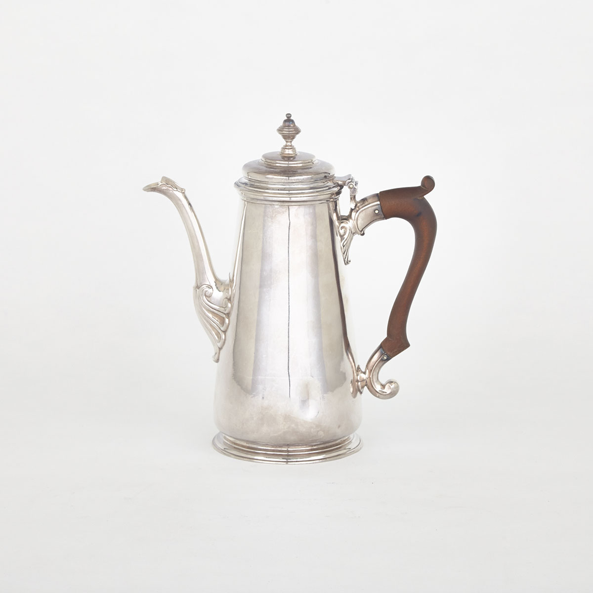 George II Silver Coffee Pot, John Barbe, London, 1737