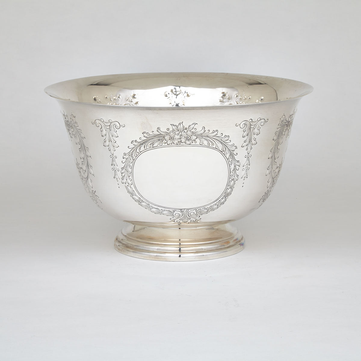 American Silver Large Punch Bowl, Manchester Silver Co., Providence, RI., 20th century