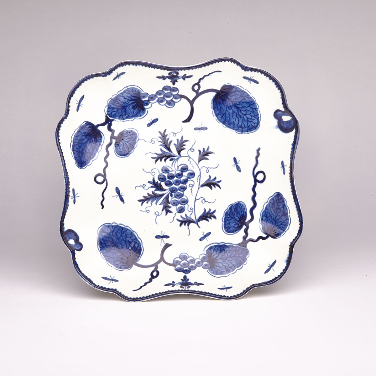 Worcester ‘Rubber Tree Plant’ Square Dish, c.1775