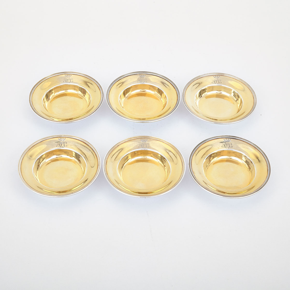 Set of Six George III Silver-Gilt Almond Dishes, Robert & David Hennell, London, 1800