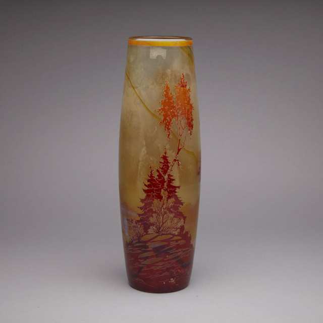 Cameo Glass Vase, probably French, early 20th century