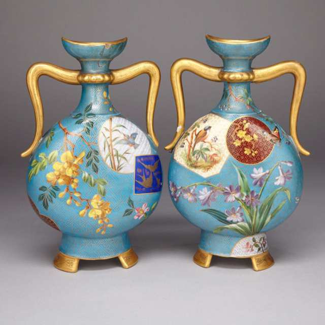 Pair of French Porcelain ‘Cloisonné’ Vases, c.1880