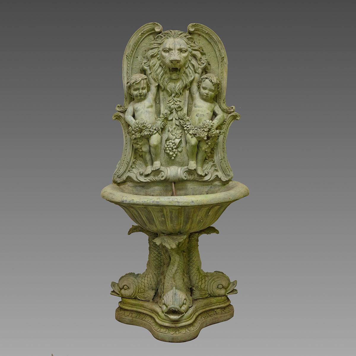 Large Classical Bronze Garden Fountain, late 20th century