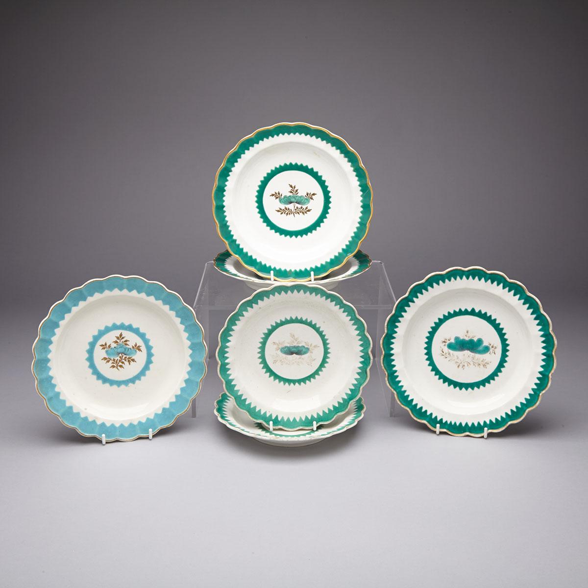 Six Worcester Plates, c.1775