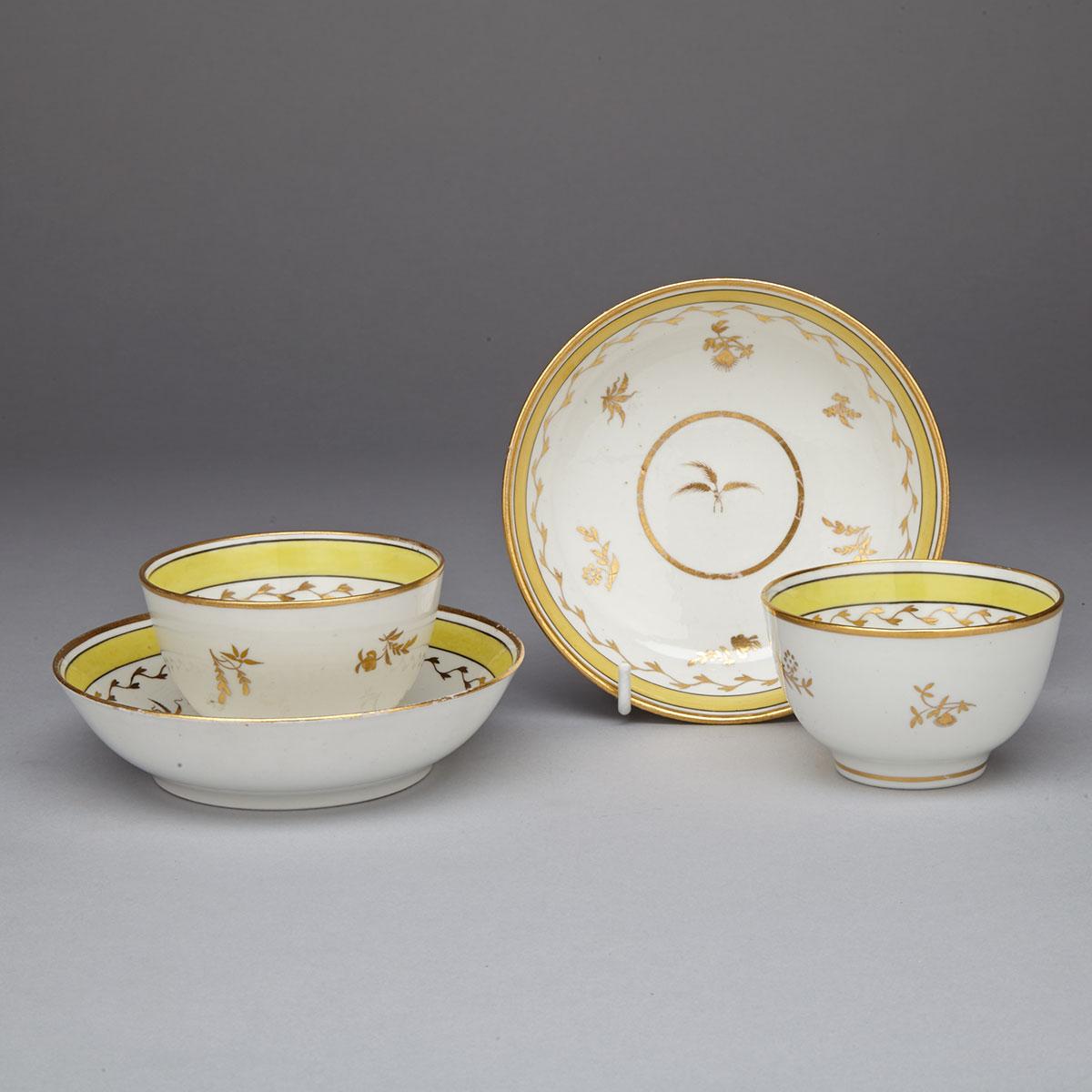 Pair of Thomas Wolfe (Factory Z) Tea Bowls and Saucers, c.1790-1800