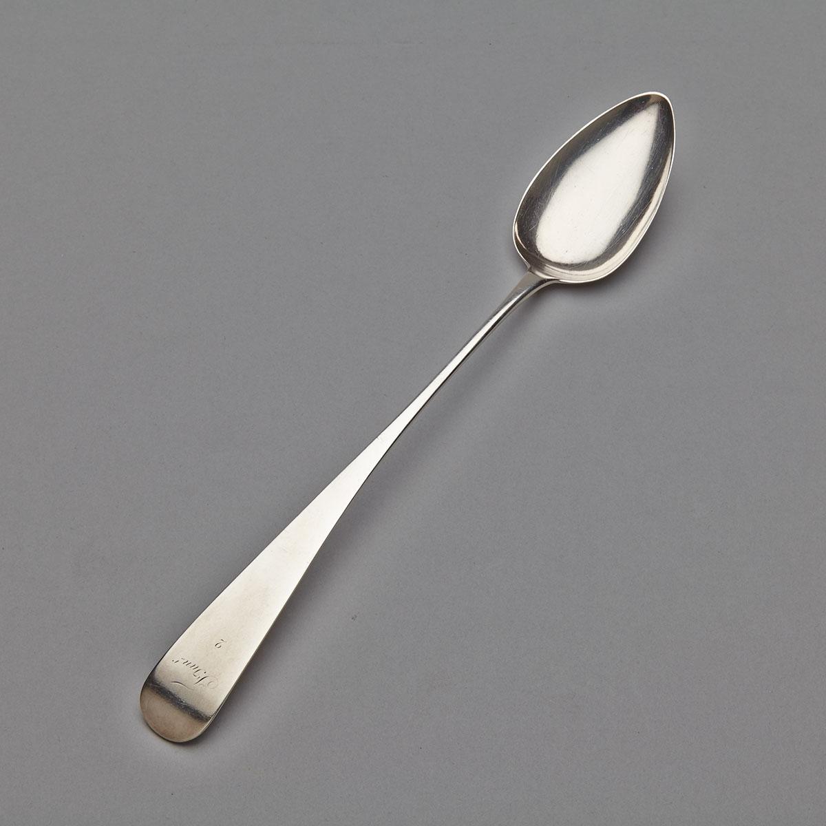 George III Scottish Silver Old English Pattern Serving Spoon, William Hannay (probably), Edinburgh, 1809