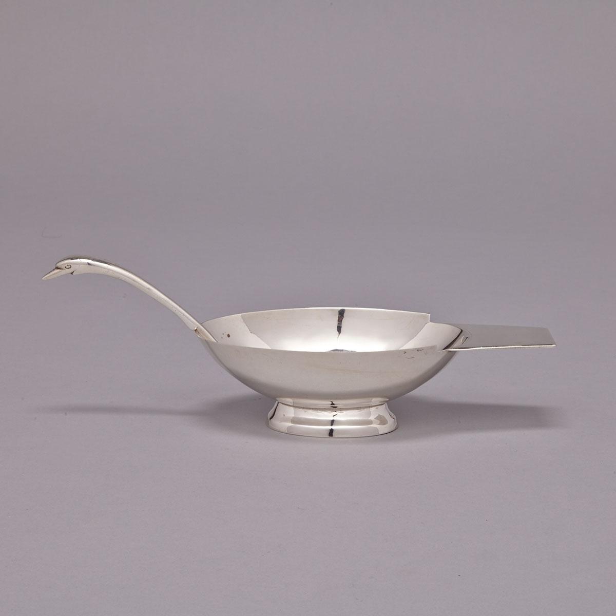 Mexican Silver Bird-Form Sauce Boat and Spoon, Juventino Lopez Reyes, Mexico City, mid-20th century