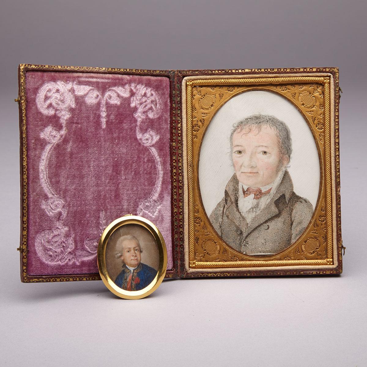 Two Continental School Portrait Miniatures, late 18th/early 19th centuries