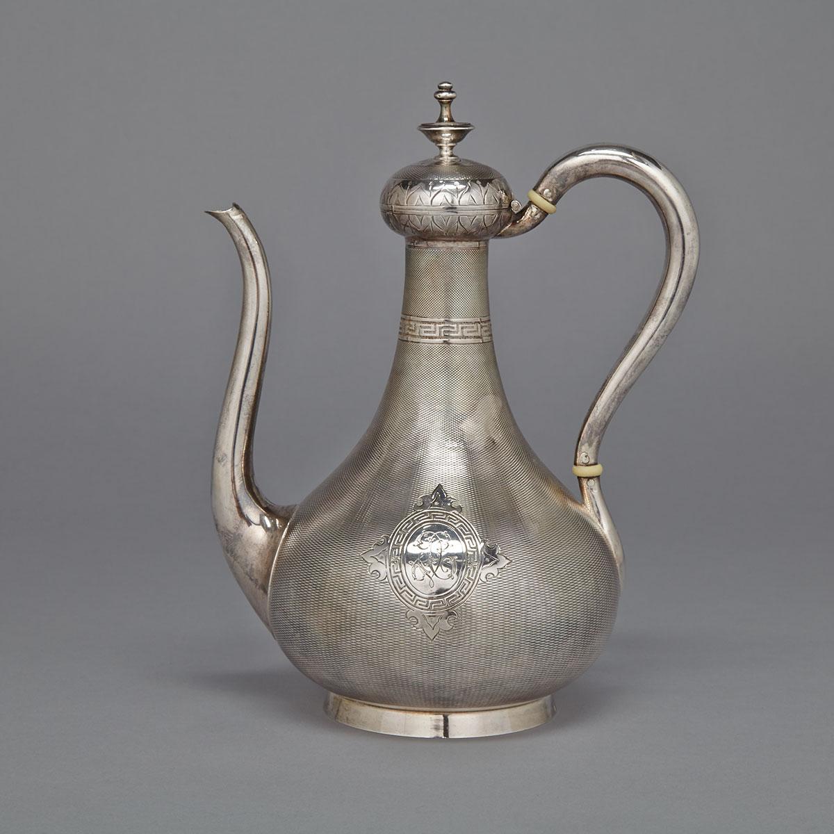 French Silver Turkish Coffee Pot, Odiot, Paris, 1838-94