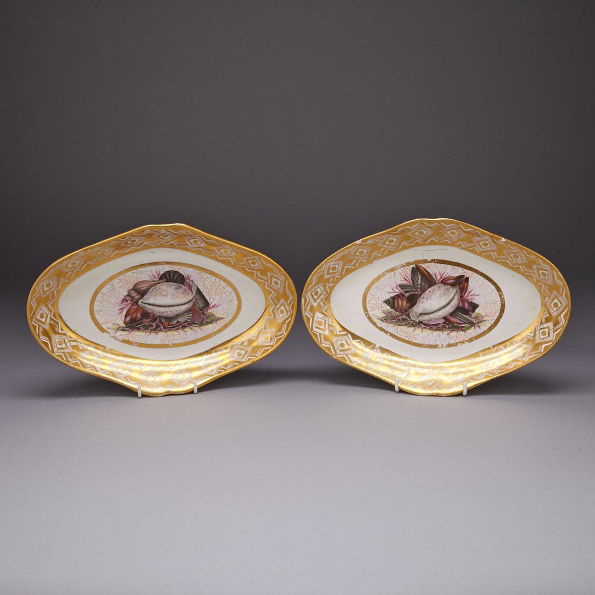 Pair of Coalport Oval Dessert Dishes, c.1815