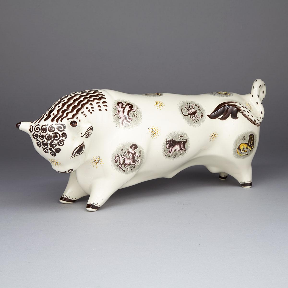 Wedgwood Queens Ware ‘Taurus the Bull’, Arnold Machin and Eric Ravilious, mid-20th century